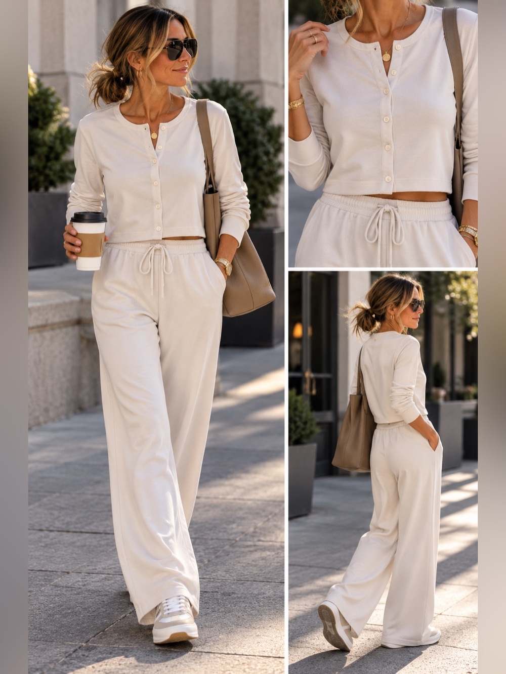 Vuori Halo essential wide leg pant set SZ M